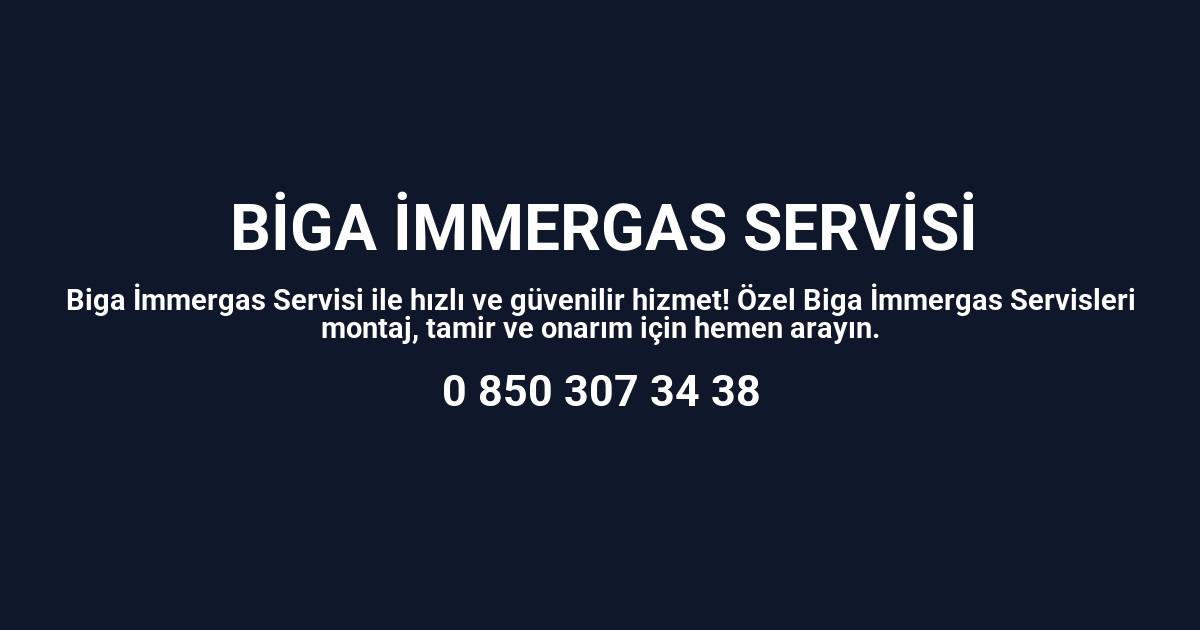 Biga İmmergas Servisi